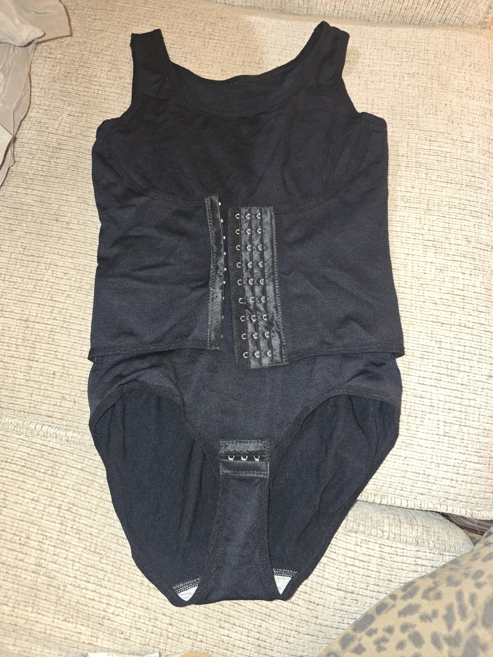 Women’s Black Shapewear Bodysuit with Front Hook Closure